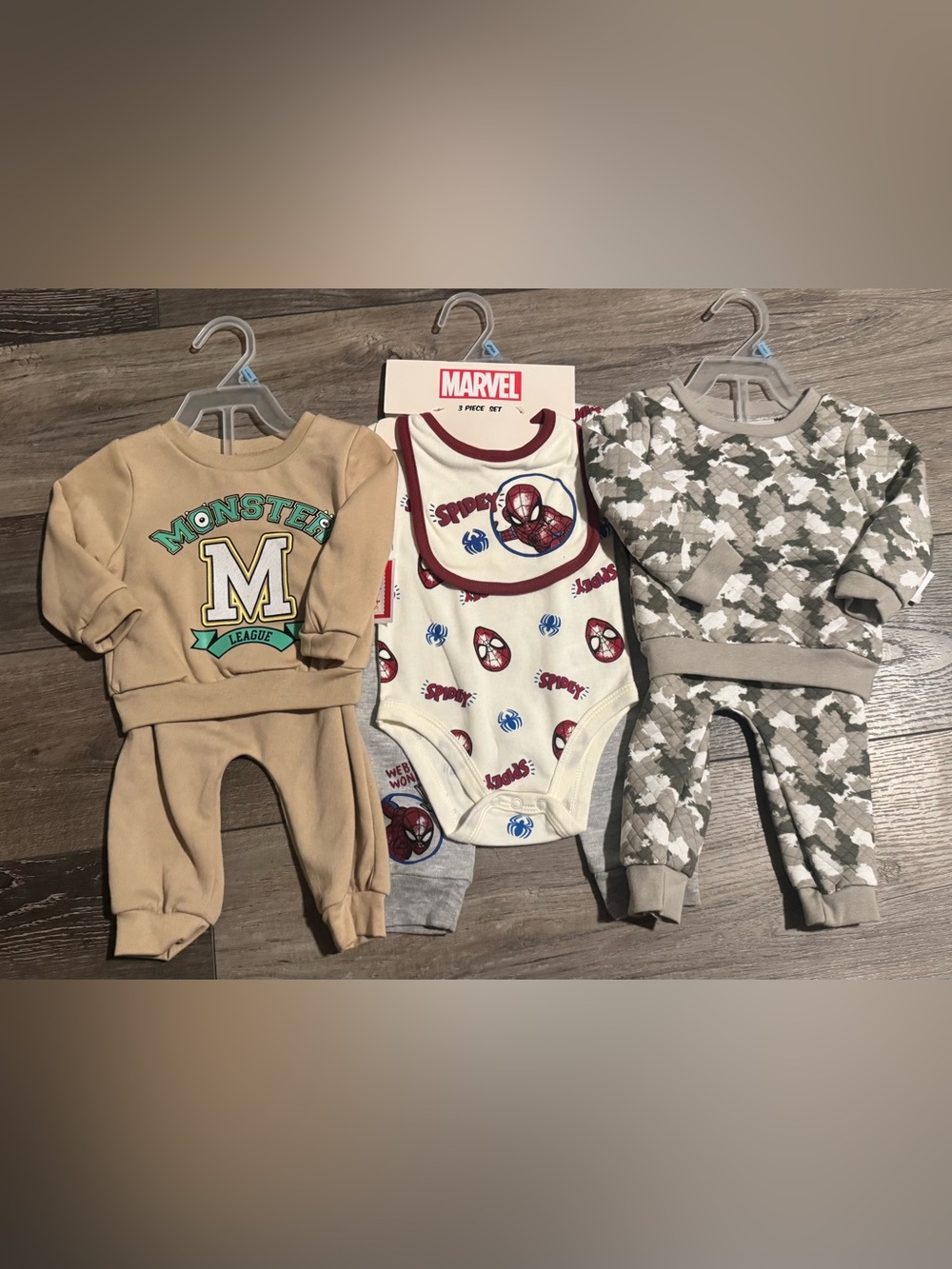 New Kidgets Marvel Spidey Cream and Maroon 3-Piece Matching Set